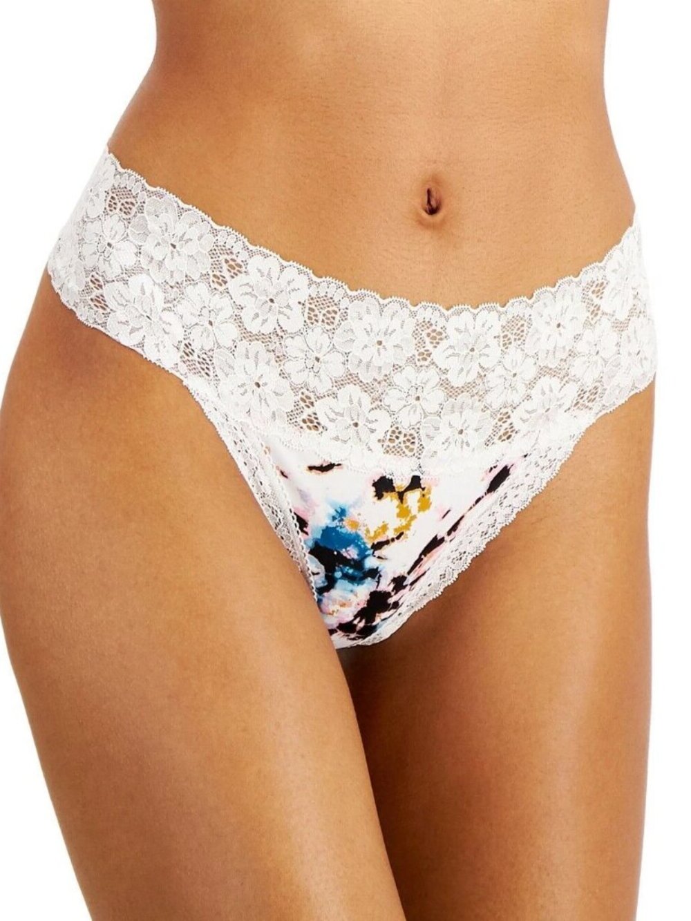 Jenni Intimates Women's Lace-Trim Thong Panty Underwear, Multi Tiedye, 3XL